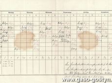 1591.Plan lekcji 3-Klasowej Szkoly Katolickiej w Dusinie (1913 r.)