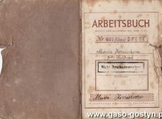 1594.Arbeitsbuch (ksiazka pracy) Marii Koniecznej (z domu Kubiak) z Gostynia