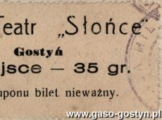 16. Kino SLONCE w Gostyniu - bilet na film pt. Kalif z Bagdadu (13-14 maja 1939 r.)