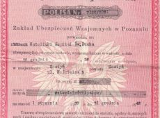 1601.Ubezpieczenie od ognia Katolickiego Szpitala Sw. Ducha przy ulicy Koscielnej 5 w Gostyniu zawarte 20 grudnia 1938 roku z Zakladem Ubezpieczen Wzajemnych w Poznaniu