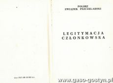 1621.Legitymacja Andrzeja Kubicy - czlonka Polskiego Zwiazku Pszczelarskiego (1984 r.)