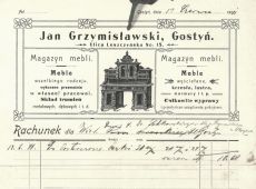 1624.Rachunek dla parafii w Starym Gostyniu wystawiony w firmie Jana Grzymislawskiego w Gostyniu