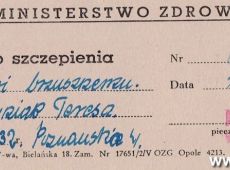 1644.Swiadectwo szczepienia przeciw durowi brzusznemu (Gostyn, 1954 r.)