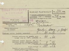 1656.Nakaz platniczy wystawiony w Urzedzie Skarbowym w Gostyniu (1936 r.)