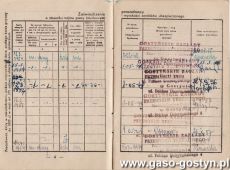1732.Legitymacja tymczasowa ubezpieczenia spolecznego Heleny Komosinskiej - pracownicy Gostynskich Zakladow Przemyslu Terenowego (1955 r.)