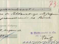 1738.Kwit potwierdzajacy odebranie 350 marek od proboszcza Sobkowskiego za wykonanie instalacji gromochromow