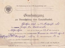 1752.Policyjne zezwolenie na organizacje potancowki w Kosowie przez proboszcza starogostynskiego ksiedza Ludwika Sobkowskiego (22 sierpnia 1913 r.)