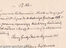 1767.Pokwitowanie podpisane przez Helene Rzadkowska odbioru 17 marek za pranie i reperacje bielizny koscielnej (Stary Gostyn, 10 stycznia 1916 r.)