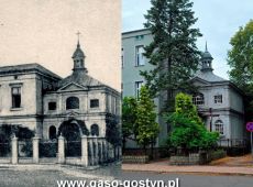 177.Kaplica przy Zakladzie Siostr Milosierdzia w Gostyniu na poczatku XX wieku i w lipcu 2025 roku przy szpitalu