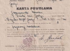 1817.Karta powolania do sluzby w Powszechnej Organizacji Sluzba Polsce (Gostyn, 1953 r.)