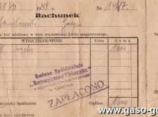 184.Rachunek za zakup wegla (Gostyn 1949r.)