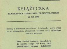 1877.Ksiazeczka plantatora ziemniaka przemyslowego na rok 1961 wystawiona przez Inspektora Powiatowego Krochmalni i Platkarni Sokolka na powiat Gostyn w Babkowicach