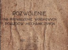 191.Pozwolenie na prowadzenie wojskowych pojazdow mechanicznych - 1925r.