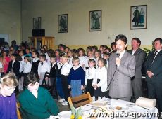 1933.Dzien Edukacji Narodowej w Szkole Podstawowej nr 3 w Gostyniu (1992 r.) - zyczenia nauczycielom skladka dyrektor szkoly Tadeusz Tyrzyk
