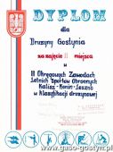 1936.Dyplom dla druzyny z Gostynia za zajecie II miejsca w II Okregowych Zawodach Letnich Sportow Obronnych