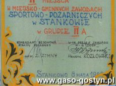 1970.Dyplom dla Zakladowej Ochotniczej Strazy Pozarnej Cukrowni w Gostyniu (1986 r.)