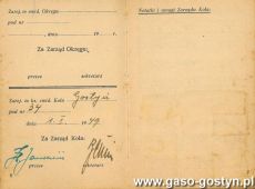 1984.Legitymacja Jozefa Wielinskiego (1899-1980) - czlonka Zwiazku Powstancow Wielkopolskich Kolo Gostyn (1949 r.)