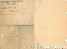 1993.Zaswiadczenie na prowadzenie rzemiosla ponczosznictwo dla Stefana Lorka zamieszkalego w Gostyniu przy ulicy Wolnosci 9 (6 kwietnia 1948 r.)