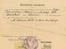 1995.Swiadectwo moralnosci powstanca wielkopolskiego Jozefa Pietraszewskiego z Gostynia (Gostyn, 1927 r.)