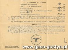 2011.Kwit podatku od nieruchomosci posesji w Krobi przy Bahnhofstrasse 30 (ulica Kolejowa) w Krobi (1942 r.)