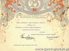 2019.Telegram z okazji 25-lecia malzenstwa z zyczeniami od Zwiazku Pracodawcow na miasto Gostyn (16 pazdziernika 1931 r.)