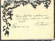 2021.Telegram z kondolencjami od gostynskiego aptekarza Boleslawa Pruskiego (Gostyn, 1934 r.)