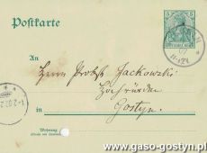 2077.Karta pocztowa skierowana do ksiedza Ludwika Sobkowskiego - proboszcza w Starym Gostyniu (1907 r.)
