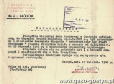 2083.Poswiadczenie zatrudnienia w niemieckim Zarzadzie Miejskim Amtskommissar der Stadt Gostingen