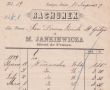 2089.Rachunek wystawiony dla Dozoru Koscielnego w Starym Gostyniu przez Michala Jankiewicza (Hotel de France) - Gostyn, 14 sierpnia 1889 r.