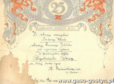 2091.Zyczenia z okazji 25. rocznicy slubu Wladyslawa (gostynskiego budowniczego) i Kazimiery Nawrockich od rodziny Dzieciuchowiczow (Gostyn, 16 pazdziernika 1931 r.)