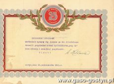 2093.Zyczenia z okazji 25. rocznicy slubu Wladyslawa (gostynskiego budowniczego) i Kazimiery Nawrockich od rodziny Heldow (Gostyn, 16 pazdziernika 1931 r.)