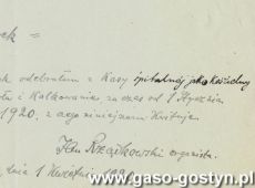 2104.Potwierdzenie odbioru 50 marek przez organiste Jana Rzadkowskiego za czyszczenie kosciola i kalkowanie (Stary Gostyn, 1 kwietnia 1920 r.)