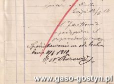 2105.J.N. Buszewicz (Handel towarow kolonialnych, tabaki, cygar i paierosow) w Gostyniu - nota za 50 cetnarow wegli dla Kasy Szpitalnej w Gostyniu