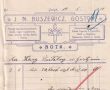 2105.J.N. Buszewicz (Handel towarow kolonialnych, tabaki, cygar i paierosow) w Gostyniu - nota za 50 cetnarow wegli dla Kasy Szpitalnej w Gostyniu