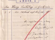 2105.J.N. Buszewicz (Handel towarow kolonialnych, tabaki, cygar i paierosow) w Gostyniu - nota za 50 cetnarow wegli dla Kasy Szpitalnej w Gostyniu