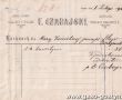 2108.Rachunek wystawiony 1 lutego 1890 roku w Skladzie cygar i okowity E. Czabajskiego w Gostyniu dla Kasy Koscielnej parafii starogostynskiej