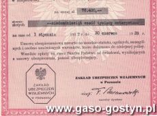 2111.Polisa ubezpieczeniowa od ognia Katolickiego Szpitala sw. Ducha w Gostyniu (1937 r.)