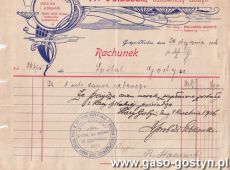 2118.Racunek wystawiony w Gostyniu 20 stycznia 1916 roku w firmie budowniczego Franciszka Polaszka