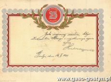 2119.Telegram z zyczeniami z okazji 25-lecia malzenstwa (Gostyn, 1931 r.)