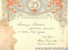 2120.Telegram z zyczeniami z okazji 25-lecia malzenstwa (Gostyn, 1931 r.)