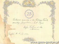 2122.Telegram z zyczeniami z okazji 25-lecia malzenstwa (Gostyn, 1931 r.)