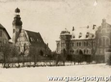 2158.Siedziba starostwa i kosciol ewangelicki przy ulicy Trzeciego Maja w Gostyniu