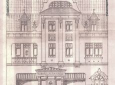 2164.Projekt niewybudowanej kamienicy wykonany przez budowniczego Telesfora Schmidta ze Srody na zlecenie gostynskiego kupca Jozefa Woziwodzkiego (1911 r.)