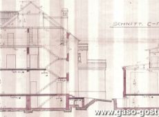 2165.Projekt niewybudowanej kamienicy wykonany przez budowniczego Telesfora Schmidta ze Srody na zlecenie gostynskiego kupca Jozefa Woziwodzkiego (1911 r.)