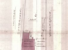 2166.Plan sytuacyjny - projekt niewybudowanej kamienicy wykonany przez budowniczego Telesfora Schmidta ze Srody na zlecenie gostynskiego kupca Jozefa Woziwodzkiego (1911 r.)