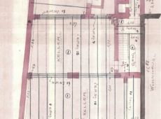 2167.Projekt niewybudowanej kamienicy wykonany przez budowniczego Telesfora Schmidta ze Srody na zlecenie gostynskiego kupca Jozefa Woziwodzkiego (rzut piwnicy, 1911 r.)
