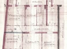 2169.Projekt niewybudowanej kamienicy wykonany przez budowniczego Telesfora Schmidta ze Srody na zlecenie gostynskiego kupca Jozefa Woziwodzkiego (1911 r.)