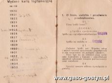 226.Ksiazeczka czlonkostwa-ZGODA Spolka Spozywcow w Gostyniu (1921r.)