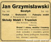 228.Reklama - Jan Grzymislawski - Gostyn 1936r.