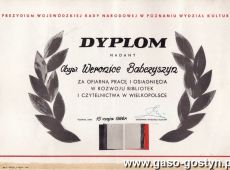 2447. Dyplom dla Weroniki Babczyszyn z Kunowa (1966 r.)